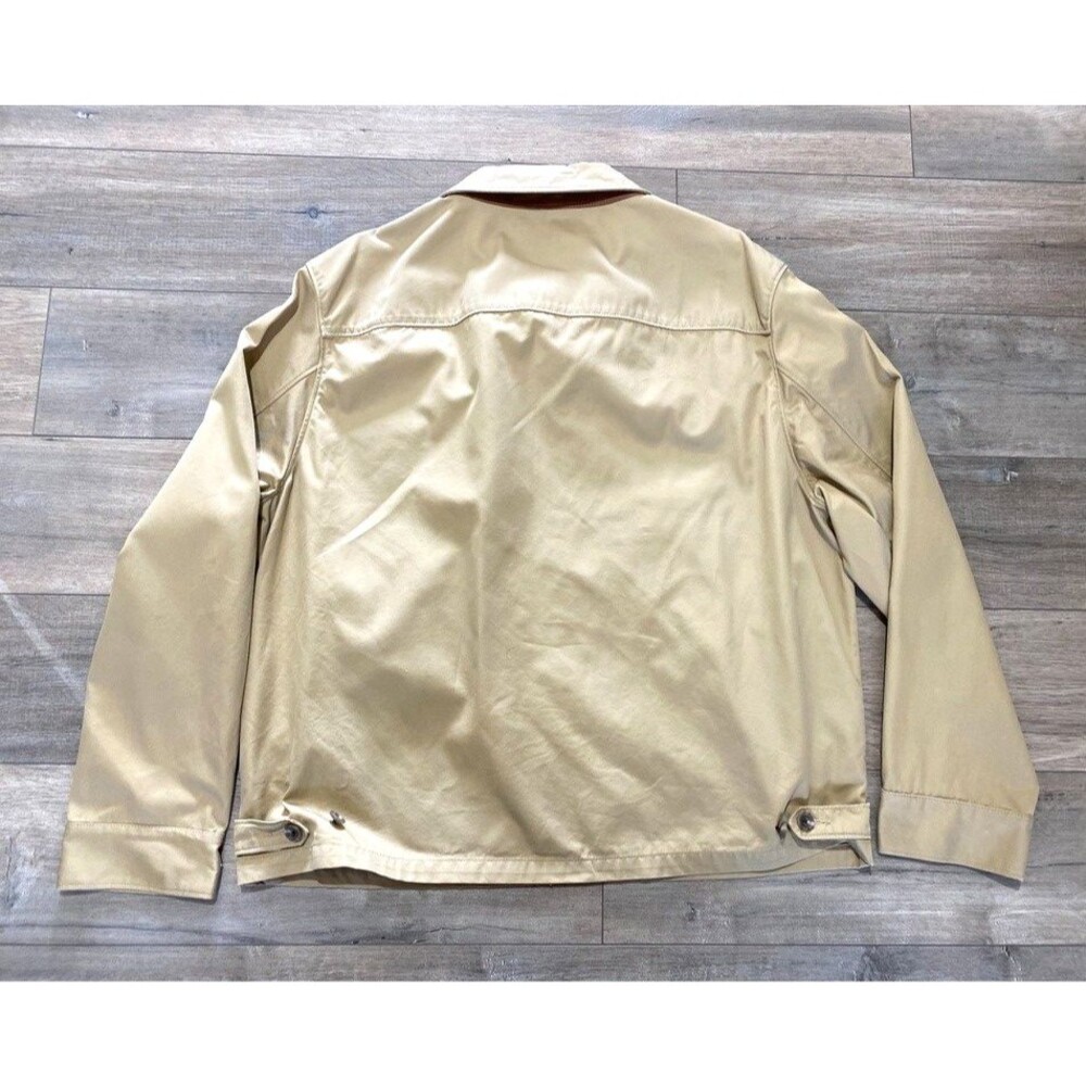 Polo Ralph Lauren Europe Bi Swing Mens XL Tan Pony Logo Leather Trim Jacket Rare - Picture 7 of 15